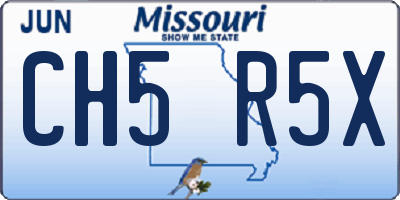 MO license plate CH5R5X