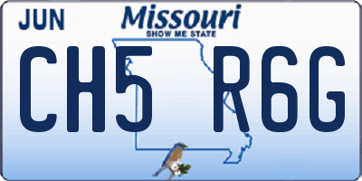 MO license plate CH5R6G