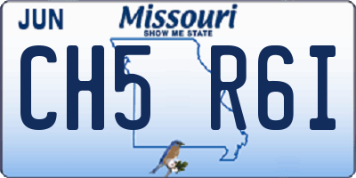 MO license plate CH5R6I