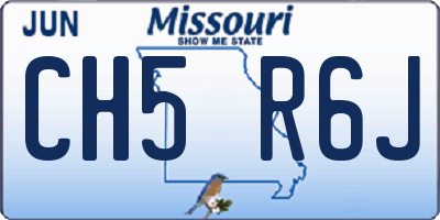 MO license plate CH5R6J