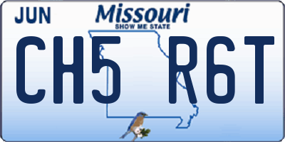 MO license plate CH5R6T