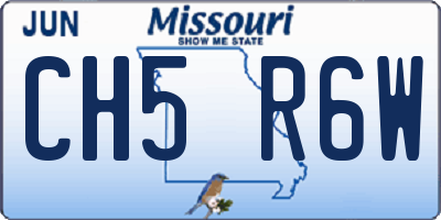 MO license plate CH5R6W