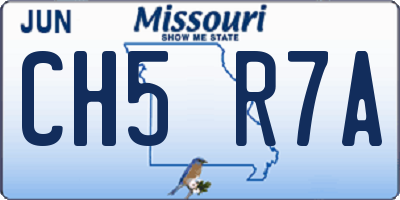 MO license plate CH5R7A