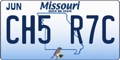 MO license plate CH5R7C