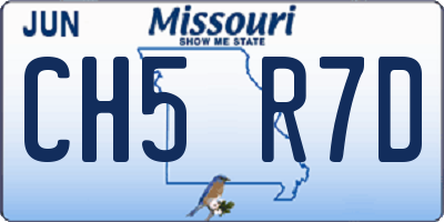 MO license plate CH5R7D