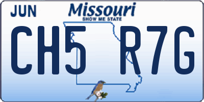 MO license plate CH5R7G