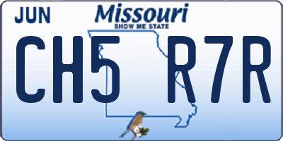MO license plate CH5R7R