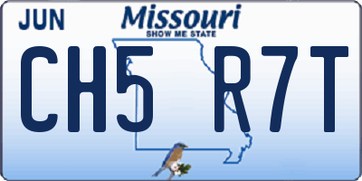 MO license plate CH5R7T