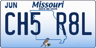 MO license plate CH5R8L