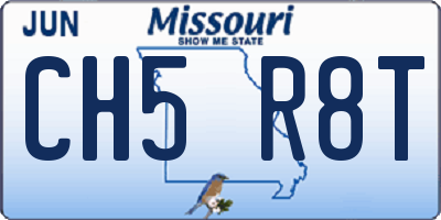 MO license plate CH5R8T