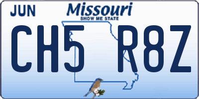 MO license plate CH5R8Z