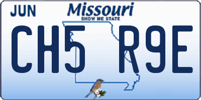 MO license plate CH5R9E
