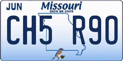 MO license plate CH5R9O
