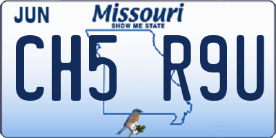 MO license plate CH5R9U