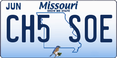 MO license plate CH5S0E
