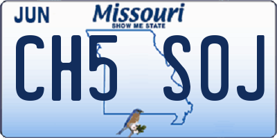 MO license plate CH5S0J