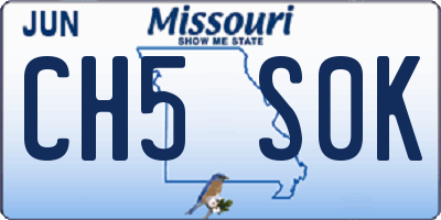 MO license plate CH5S0K