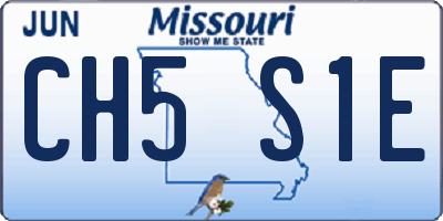 MO license plate CH5S1E
