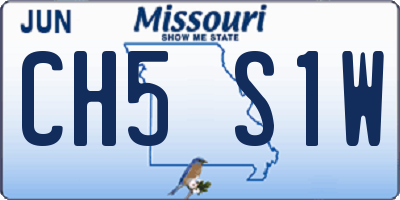 MO license plate CH5S1W