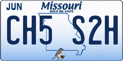 MO license plate CH5S2H