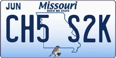 MO license plate CH5S2K