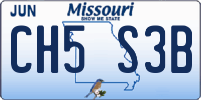 MO license plate CH5S3B