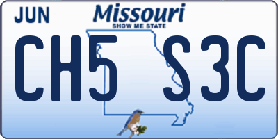 MO license plate CH5S3C