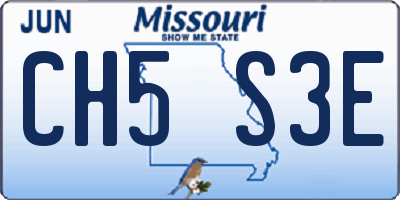 MO license plate CH5S3E