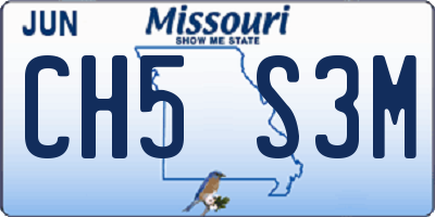 MO license plate CH5S3M