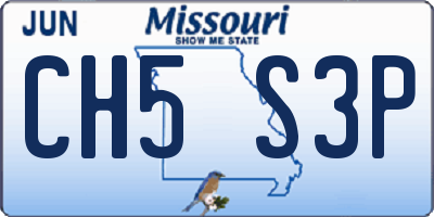 MO license plate CH5S3P