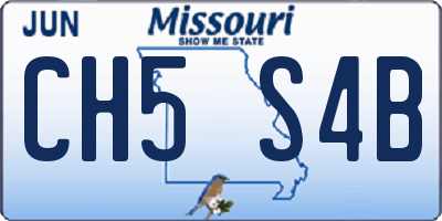 MO license plate CH5S4B