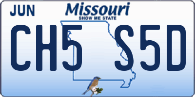 MO license plate CH5S5D