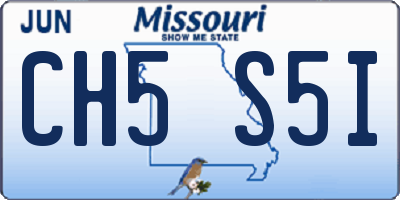 MO license plate CH5S5I
