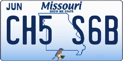 MO license plate CH5S6B