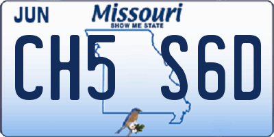 MO license plate CH5S6D
