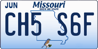 MO license plate CH5S6F