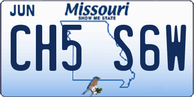 MO license plate CH5S6W