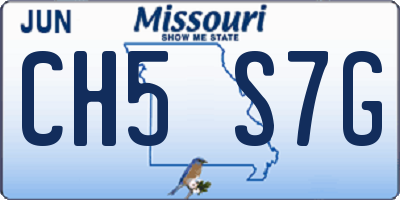 MO license plate CH5S7G