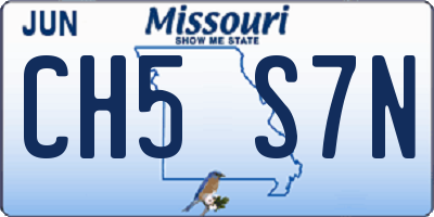 MO license plate CH5S7N