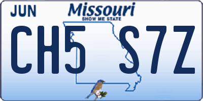 MO license plate CH5S7Z