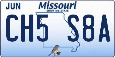 MO license plate CH5S8A