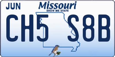 MO license plate CH5S8B