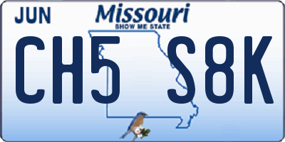 MO license plate CH5S8K