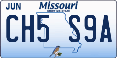 MO license plate CH5S9A