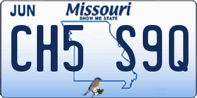 MO license plate CH5S9Q