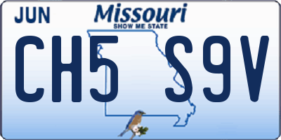 MO license plate CH5S9V