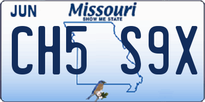 MO license plate CH5S9X