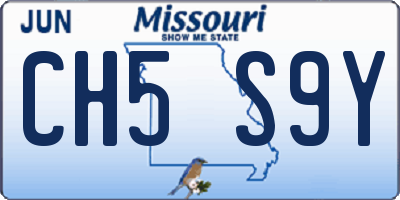 MO license plate CH5S9Y