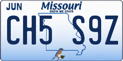 MO license plate CH5S9Z