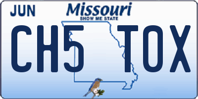MO license plate CH5T0X